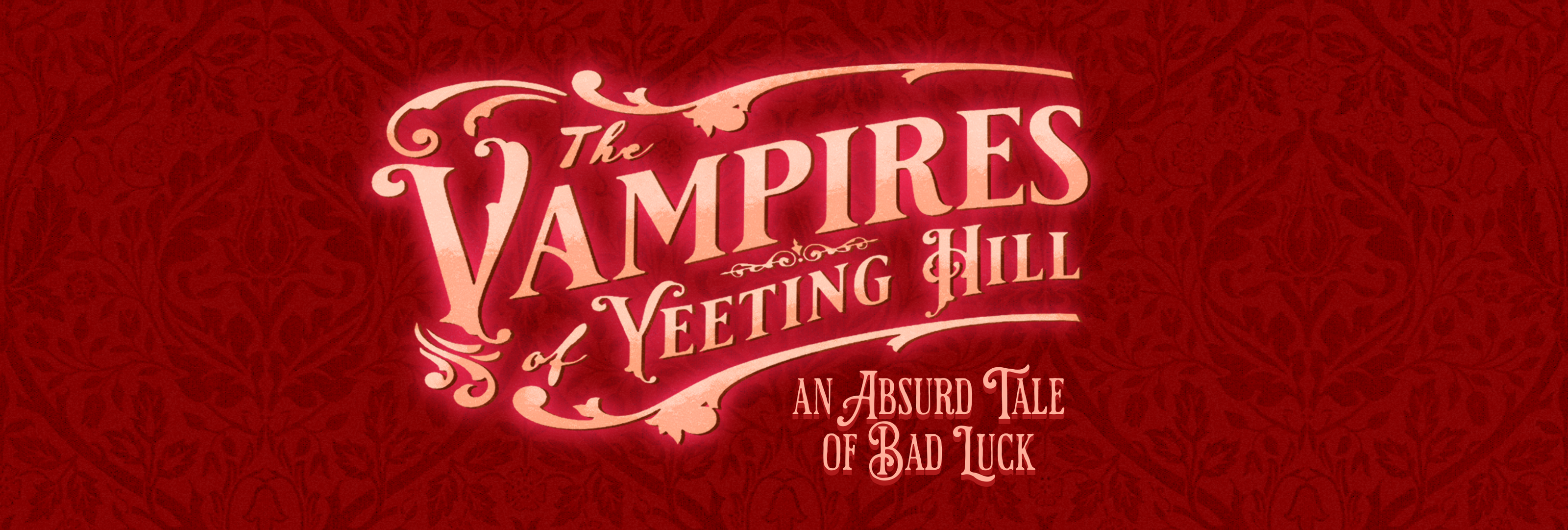 Title 'The Vampires of Yeeting Hill' on a red background with decorative text. by Indie Author Lisa Candel