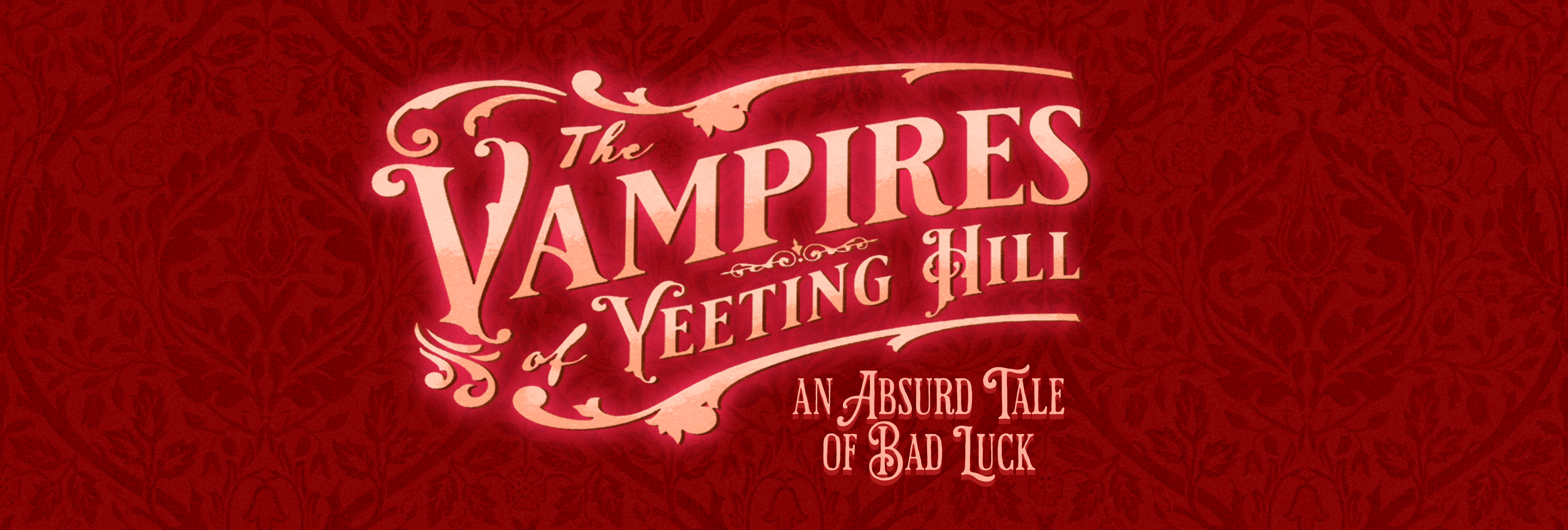 Title 'The Vampires of Yeeting Hill' on a red background with decorative text. by Indie Author Lisa Candel
