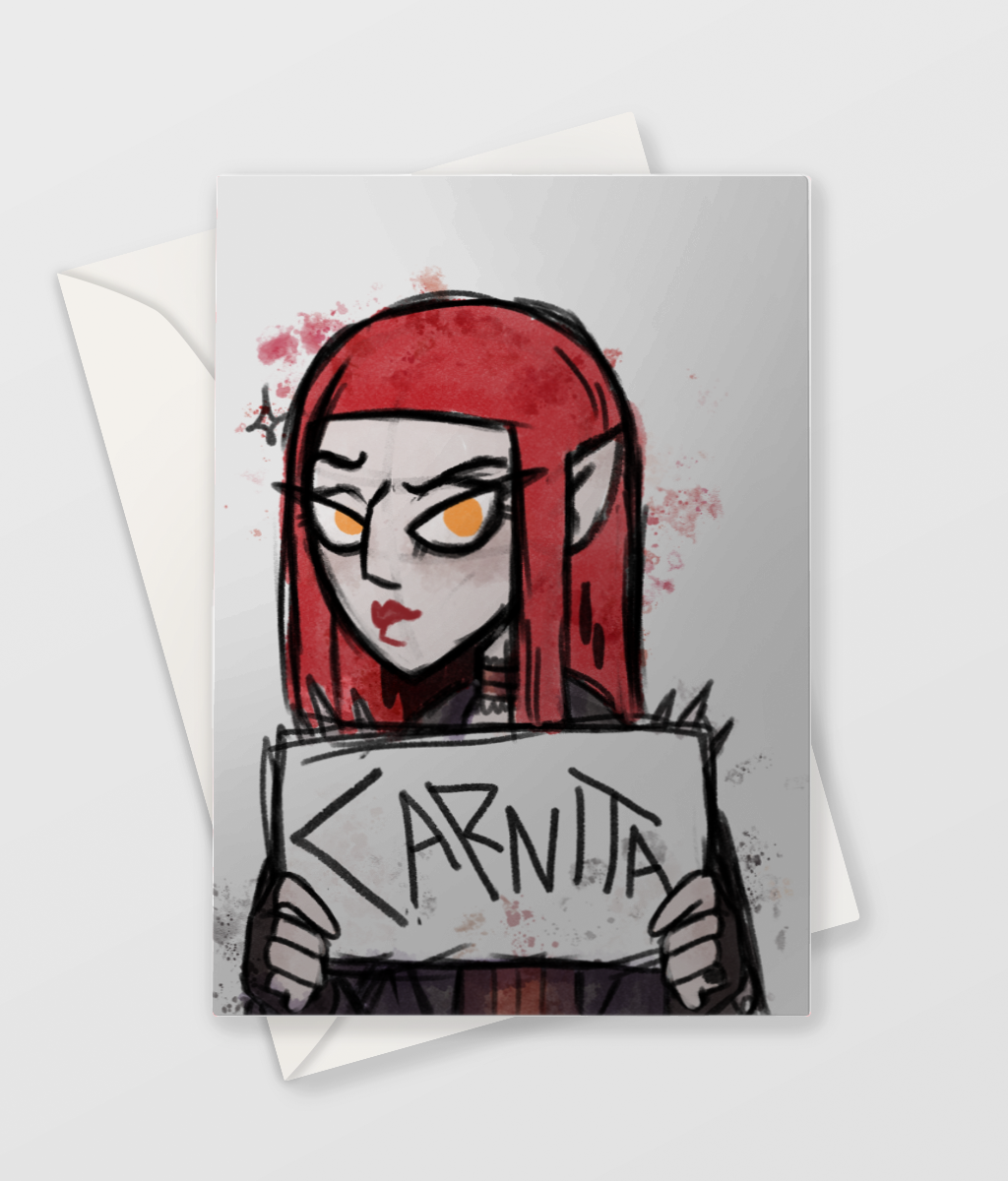 Carnita’s Greetings from Prison (Greeting Card + Envelope)